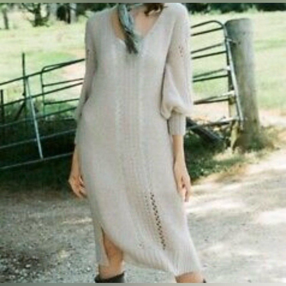 Spell & the Gypsy Knit Midi Dress in Stone S/M NWT